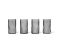 Ferm Living Lot de 4 Verrines Ripple Fumé