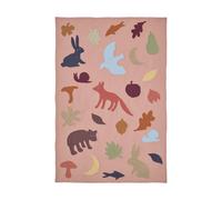 Ferm Living Lunden couverture Rose-multicolore. 80x110 cm