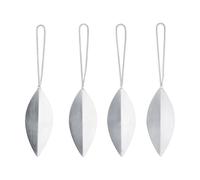 Ferm Living Ornements d'arbre de Noël Leaf Silver. lot de 4