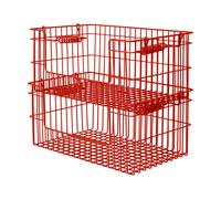 Ferm Living Panier Cala empilable 2 pièces Rouge coquelicot. 28.7x18x13 cm