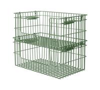 Ferm Living Panier Cala empilable 2 pièces Vert verdoyant. 28.7x18x13 cm