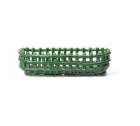 Ferm Living Panier oval tressé Ceramic 15x30 cm Emerald Green