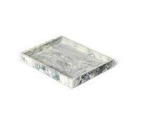 Ferm Living Plateau de décoration Mist 15x20 cm Emerald-off white
