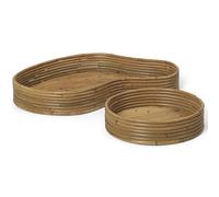 ferm LIVING Plateau de service ISOLA, set de 2 pc, naturel, ratan, ferme LIVING