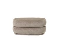 Ferm Living Pouf Ovale en Velours Délavé Beige