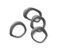 Ferm Living Rond de serviette Flow Lot de 4 Noir Laiton