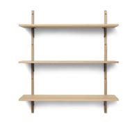 Ferm Living Sector Étagère à Trois Étages Chêne Large/laiton Noir