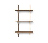 Ferm Living Sector Triple/Étroit Étagère Chêne Fumé/ Laiton