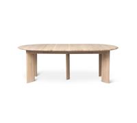 Ferm Living Table à manger Bevel Extendable Chêne blanchi à l’huile. inclut 2 rallonge