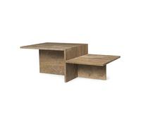 Ferm Living Table Basse Distinct Travertin Brun Foncé