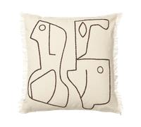 Ferm Living Taie Figure 50x50 cm Blanc cassé-Café