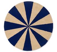Ferm Living Tapis touffeté à la main Arch Ø130 cm Bright blue-Off white