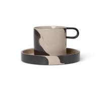 Ferm Living Tasse avec soucoupe Inlay Sand-brown