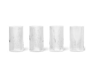 ferm LIVING Verre à apéritif RIPPLE 140 ml, set de 4 pc, clair, ferme LIVING