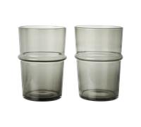Ferm Living Verre à boire haut Boya 45 cl lot de 2 Smoked Grey