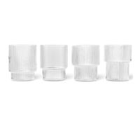 ferm LIVING Verre à eau RIPPLE 200 ml, set de 4 pc, clair, ferme LIVING
