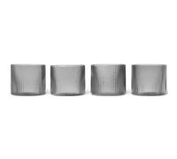 ferm LIVING Verre à eau RIPPLE 200 ml, set de 4 pc, gris, ferme LIVING