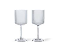 Ferm Living Verre à vin blanc Ripple 26 cl Lot de 2 Clear