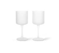 Ferm Living Verre à vin blanc Ripple 26 cl Lot de 2 Frosted
