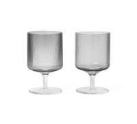 Ferm Living Verre à vin Ripple Lot de 2 Smoked grey