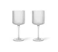 Ferm Living Verre à vin rouge Ripple 32.5 cl Lot de 2 Clear