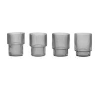 Ferm Living Verres Ripple lot de 4 smoked grey