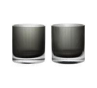 Ferm Living Verres Ripple tumbler 25 cl. 2 pièces Smoked Grey