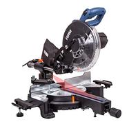 FERM Scie à onglet radiale FERM 1900W - Ø254mm - Guide laser, lame de scie 60 dents, rallonges de table, pince de travail et sac de récupération de poussière inclus