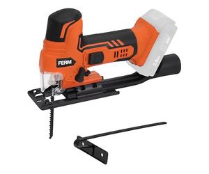 FERM Scie sauteuse sans fil 20V - Compatible AX/FX-Power, 4 positions pendulaires, vitesse variable 1000-2300 tr/min, Lames pour bois et métal incluses, Sans batterie ni chargeur