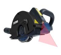 Ferm Rainureuse à béton WSM1009 – 1700 W, 125 mm, laser, 2 lames diamant et adaptateur d'aspirateur