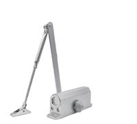 Ferme-porte à vitesse réglable, 25-85KG, silencieux, fermeture douce, tampon hydraulique, alliage d'aluminium, argent, ferme-porte résidentiel(No Positioning L)