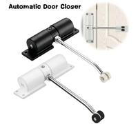 Ferme-porte automatique à 180 degrés en métal, réglable, robuste, ressort de sécurité silencieux, Durable, conversion de porte à charnière, intérieur et extérieur Square-Silver