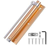 Ferme-porte automatique à ressort, en acier inoxydable, charnière tampon silencieuse réglable, Anti-pincement Invisible(Champagne,1 Piece)