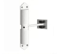 Ferme-porte automatique avec mécanisme à ressort réglable, fonte d'aluminium, supporte jusqu'à 60 kg, convient pour portes en bois, bureaux et portes de jardin, installation facile, blanc