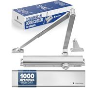 Ferme-porte commercial FS-8400HOS - Charnière de fermeture automatique standard - Conforme à l'ADA UL et CUL UL10C - Finition aluminium - Trafic élevé (argent)