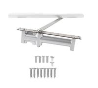 Ferme-porte dissimulé robuste 80 kg | Positionnement automatique et tampon hydraulique pour portes coupe-feu/bois | Bras réglable en alliage d'aluminium à 2 vitesses