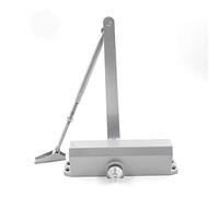 Ferme-porte Taille 6 Bras réglable automatique hydraulique à ressort automatique, 100-150 kg Usage commercial et domestique pour alliage d'aluminium de porte de poids moyen, argent