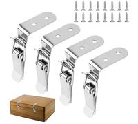 Fermeture à Levier à Pression,4 PCS Fermoir à Bascule en Acier Inoxydable Loquet à Bascule à 90 Degrés Verrous à Tension Loquet à Ressort pour Portes Fenêtres Meubles Boîtes