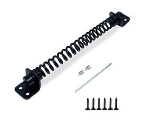 Fermeture à ressort pour portail en bois | Ferme-porte automatique à ressort en métal réglable de 20,3 cm avec revêtement en poudre noire, idéal pour une utilisation en extérieur, ferme-porte avec