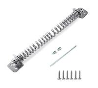 Fermeture à ressort pour portail en bois | Ferme-porte automatique réglable en métal plaqué zinc 25,4 cm, idéal pour une utilisation en extérieur, ferme-porte, fixations à ressort incluses