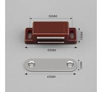 Fermeture Aimantée Discrète pour Meuble Cuisine(Brown-5pcs) | Design compact, installation outils complexes, maintien , pour idéal rénovation, usage quotidien