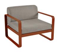 Fermob Fauteuil BELLEVIE - E2 orange confite - B8 gris taupe