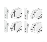 Fermoir à Ressort Push Catch 4-Pack pour Meubles | Ouverture par pression, fermeture auto, métal zingué, 4x3cm, pour armoires cuisine
