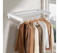 Fermoirper Séchoir à linge mural pliable en métal extensible pour intérieur/extérieur 84,8 x 43,2 x 6 cm