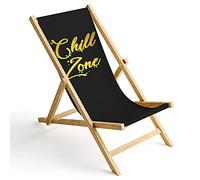 Ferocity Chaise Longue Pliable en Bois Fauteuil de Plage Pliant en hetre Classique Lit de Plage Chill Zone 1 [119]