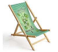 Ferocity Chaise Longue Pliable en Bois Fauteuil de Plage Pliant en hetre Classique Lit de Plage Sometimes Mojito [119]