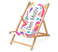 Ferocity Chaise Longue Pliable en Bois Fauteuil de Plage Pliant en hetre Classique Lit de Plage Votre Logo/Photo [119]