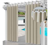 Ferocity Rideau Extérieur Imperméable 220 x 155 cm Coupe-Vent Protection UV Rideau pour Facade Avant de Pergola Cabana pour Jardin Patio (1 Panneau) Beige [129]