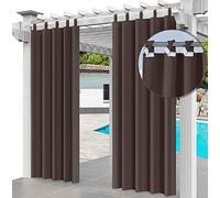 Ferocity Rideau Extérieur Imperméable 220 x 155 cm Coupe-Vent Protection UV Rideau pour Facade Avant de Pergola Cabana pour Jardin Patio (1 Panneau) Marron [129]