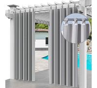 Ferocity Rideau Extérieur Imperméable 220 x 155 cm Coupe-Vent Protection UV Rideau pour Facade Avant de Pergola Cabana pour Jardin Patio (1 Panneau) Gris [129]